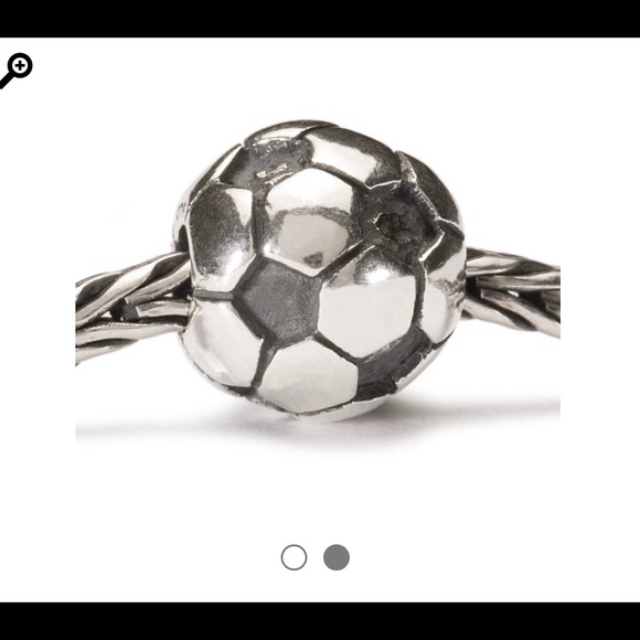 Trollbeads Soccer Ball Silver Charm Bead - Picture 4 of 4